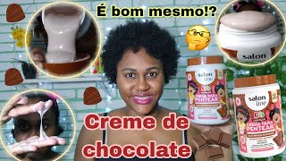 Testei o creme de chocolate Cachinhos Nutridos da Salon line 🍫✨ [upl. by Wehhtam]