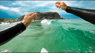 STORMY NORTH CABARITA SESSION  WATCH TILL THE END  RAW 4K POV SURFING [upl. by Norrabal]