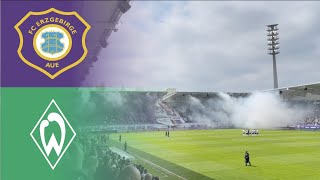 Erzgebirge Aue  Werder Bremen Erzgebirgsstadion Aue 2 Bundesliga 2122 [upl. by Juetta]