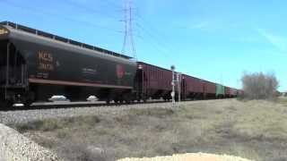 KCS 4689 leads westbound grain Rosenberg TX [upl. by Neeven]