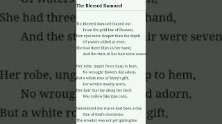 The Blessed Damozel intro DG Rossetti Full video in the channel [upl. by Malena]