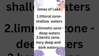 Zonation of lakes Lake shows 3 zonationsthey are littoral zoneshallow waters Limnetic zone Deep [upl. by Hnilym440]