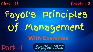 part 1  Fayols principles of management  Class  12  Business studies Chapter  2 [upl. by Tletski933]