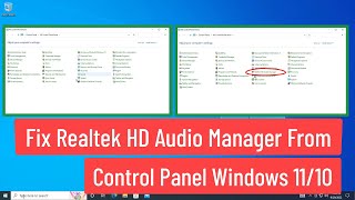 Fix Realtek HD Audio Manager Missing from Control Panel Windows 1110 Easy Method [upl. by Aisaim]