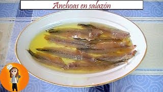 Anchoas en salazón  Receta de Cocina en Familia [upl. by Hareehat699]