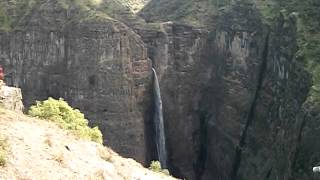 Amazing waterfall  Ethiopias Simien Mountains trek with KE Adventure travel [upl. by Eeresed]