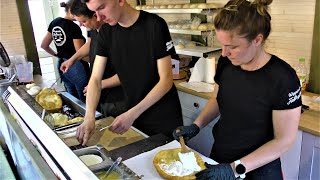 Street Food in Gdansk Poland Cooking Salty and Sweet Langos [upl. by Jarek]