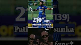 Pathum Nissanka 210 Run vs Afghanistan 🥵  Pathum Nissanka Double Hundred cricket cricket shorts [upl. by Herby]