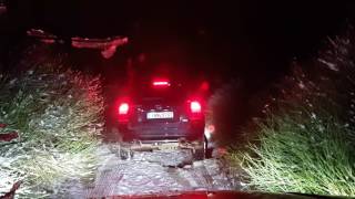 Kia Sportage V6 Offroading In Snow On Summer Tires [upl. by Winshell]