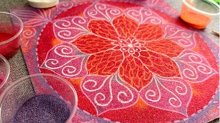 Sunset Red amp Magenta Personal Sand Mandala [upl. by Notxam695]