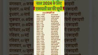 2024 ekadashi list  ekadashi list 2024 ekadashi bhakti vastutips shortsfeed [upl. by Jenda]