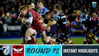 Cardiff Rugby v Scarlets  Instant Highlights  Round 12  URC 202223 [upl. by Anomor432]