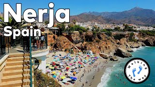 🇪🇸 Nerja Spain Beach Walk Costa del Sol  Walking Málaga 4K [upl. by Clardy]