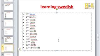 Svenska 2 learning swedish lesson 2 Ordinal Number in Swedish [upl. by Thaddus]