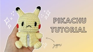 How to Crochet Pikachu with Zipper Pokémon  Amigurumi Tutorial [upl. by Tiffi540]