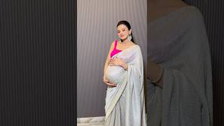 Grwm as a pregnant mom for this wedding season 🤍 saree pregnancy ootd momtobe [upl. by Haase]