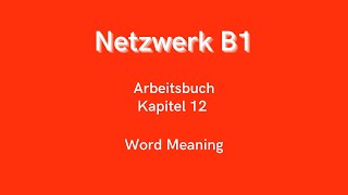 Netzwerk B1  Arbeitsbuch Kapitel 12 [upl. by Ordisi]