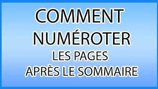 Word Comment numéroté à partir de la deuxième page [upl. by Gschu]