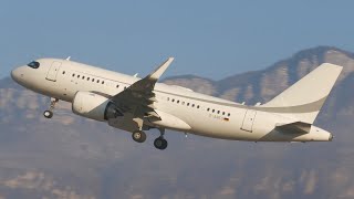 4K  K5 Aviation Airbus A319neo ACJ DANEO landing amp takeoff at ChambéryCMFLFLB [upl. by Arvin561]