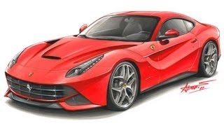 Ferrari F12 Berlineta drawing by Adonis Alcici [upl. by Statis]