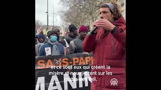 quotColonialismequot dénoncés dans le cortège de la manifestation contre la loi immigration à Paris [upl. by Grannias]