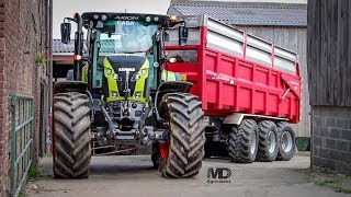 CLAAS AXION au Transport   Benne LArtésienne 3 essieux [upl. by Hanahs555]