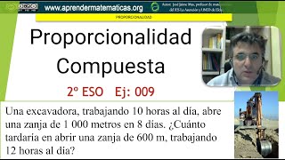 Problema de proporcionalidad compuesta2eso 06 09 zanja José Jaime Mas [upl. by Nodnas]