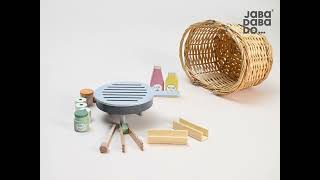 JaBaDaBaDo  BBQ Basket Wooden Toy set  ジャバダバドゥ 木製バーベキューセットバスケット付 [upl. by Robb]