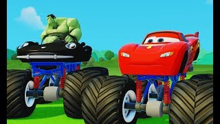 Про Машинки Мультик Игра для детей Молния Маквин и Халк Монстр Трак Lightning McQueen amp Hulk [upl. by Atima]