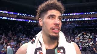 Bucks  Hornets Last Play  Giannis Game Winner 👎 Hornets Announcers Go Wild LaMelo Post Interview [upl. by Anifad648]