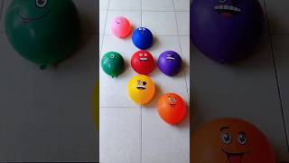 Red Green Yellow Emoji Balloon Popping Video Reverse asmr satisfying [upl. by Pond]