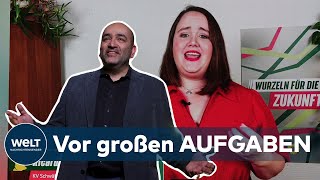 GRÜNER GEHTS NICHT Ricarda Lange und Omid Nouripour sind jetzt Parteivorsitzende [upl. by Voltz]