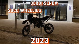 Derbi senda 50cc wheelies 2023 [upl. by Olinde508]