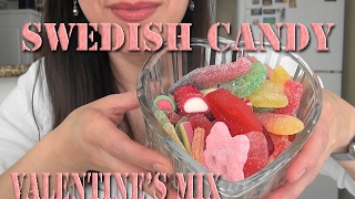 SassEsnacks ASMR  Swedish Candy  Valentines Day  Sockerbit  Scandinavian Sweets  Eating Sounds [upl. by Ydassac48]