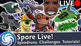 Spore LIVE Pitiful Worm Speedrun pt2  Destroying the Grox Day 9 [upl. by Roch]