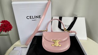 MINI BESACE BAG TRIOMPHE IN SHINY CALFSKIN UNBOXING [upl. by Ecenaj647]