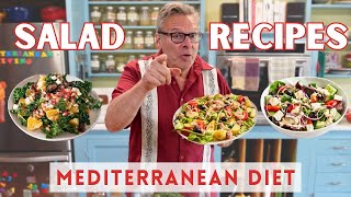 3 Mediterranean Salad Recipes  Mediterranean Diet for Beginners [upl. by Nahgeem]