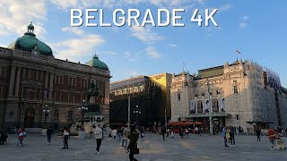 Belgrade Serbia 4K  Walking Tour of City Center of Belgrade [upl. by Gavette]