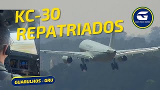 CHEGADA DO FAB01 PRESIDENCIAL e KC30 COM OS REPATRIADOS DA GUERRA EM GUARULHOS [upl. by Aynos]