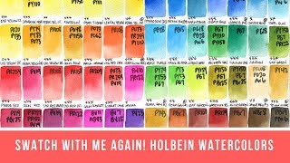 Swatch with me Again Holbein Watercolors  30k Subscriber Thank You [upl. by Ot]