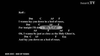 Bon Jovi  Bed Of Roses Lyrics w Chords [upl. by Rozanne682]