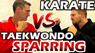 Karate VS Taekwondo Sparring 3rd Dan Kempo V 4th Dan TKD World [upl. by Blasius]