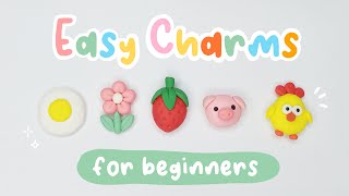 Easy Charms for Beginners  Air Dry Clay Tutorial [upl. by Ayekan]