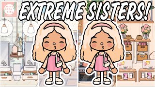 EXTREME SISTERS 👯‍♀️ HOME DESIGN 🤩 TOCA BOCA WORLD 🌍 [upl. by Coltun]