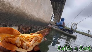 Fishing the Flood Gate Freeport TX catch clean cook [upl. by Armallas]