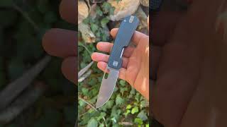 QVIST INVERT KNIFE LINER LOCK DROP POINT SILVER STONEWASH BLADE WITH BLUE MICARTA HANDLES knifejoy [upl. by Yelahc]