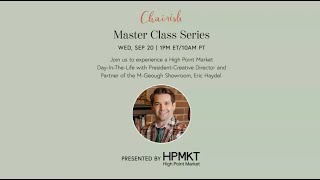 Chairish Masterclass High Point Market with Designer Eric Haydel [upl. by Annaed]