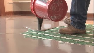 Installing Electric Floor Heating under Luxury Vinyl Tile with Self Leveling Concrete [upl. by Iruy]