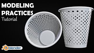 Blender Tutorial  Modeling Practice  Dust Bin  03 [upl. by Madaih]