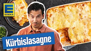 Vegetarische Kürbislasagne  Lasagne Rezept mit Kartoffeln [upl. by Phip977]